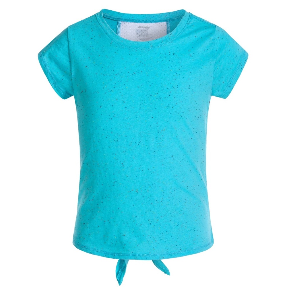 NWT Marika Aqua Mesh Back Speckle Tie-Back Tee M